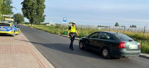 policjant podchodzi do pojazdu