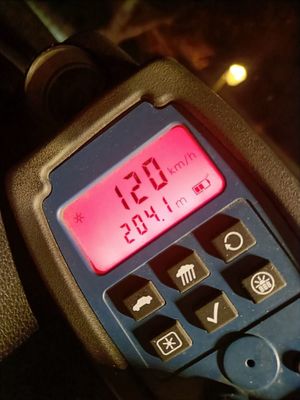 wynik prędkości na mierniku