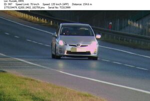 toyota zarejestrowana kamerą